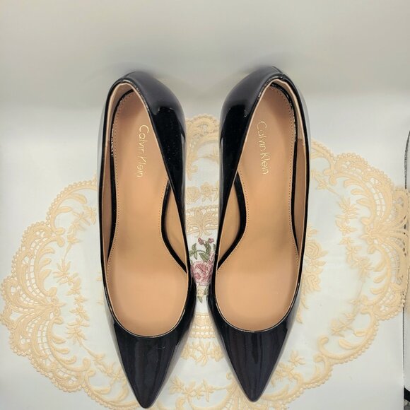Calvin Klein Gayle Black Patent Leather Pumps Size 10 - Picture 4 of 4